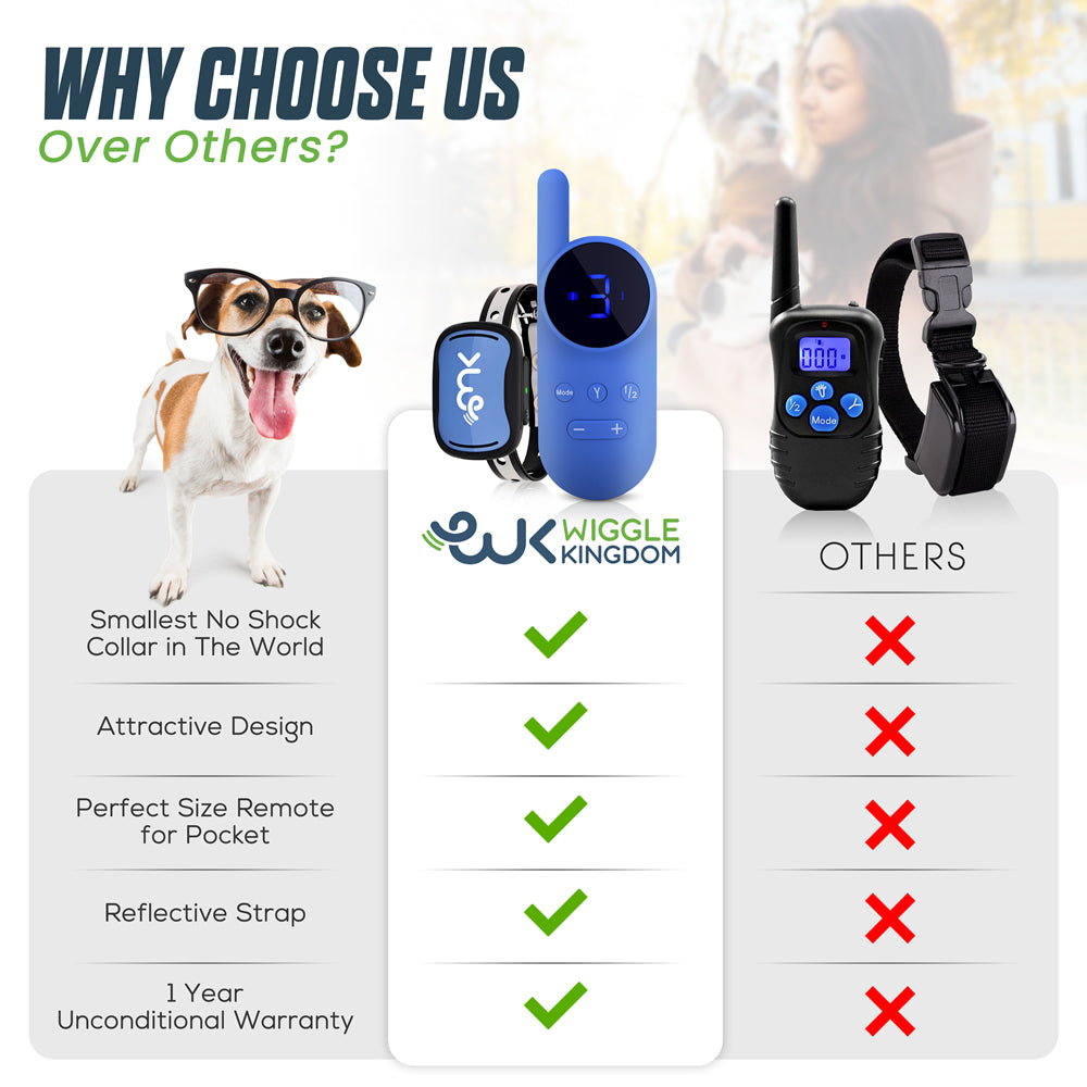 No Shock Dog Collar for Small Dogs - Vibration & Sound Only - A Vibrat | Wiggle Kingdom No Shock Dog Collar for Small Dogs - Vibration & Sound Only - A Vibrat | Wiggle Kingdom